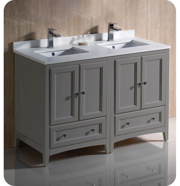 Fresca Oxford 48'' Double Bathroom Vanity with Quartz Vanity Top & Reviews Wayfair Canada